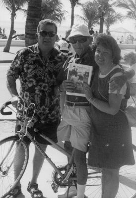 04-12-01-3
Kenny and Melody Pacheco of Mattapoisett pose with Howie Bates (center) while vacationing in Fort Lauderdale, FL recently. Of course, even when theyre away from home, they enjoy reading The Wanderer to keep up on all the tri-town news! (Photo courtesy of Melody and Kenny Pacheco.) 4/12/01 edition
