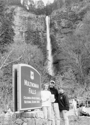 04-12-01-6
Sue Foster (Westport), Jeff Brown (formerly of Fairhaven), and Andrea Porter (formerly of Mattapoisett) spent Spring Break in March at Multnomah Falls on the Columbia River Gorge in Oregon, just opposite the Washington state border, and took a picture with The Wanderer at the national scenic area. (Photo courtesy of Andrea Porter.) 4/12/01 edition
