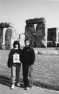 05-23-02-1
Patricia and Matthew Costa of Mattapoisett recently experienced the mysteries of Stonehenge in Salisbury, England and took time to pose with a copy of The Wanderer in front of the famous landmark. Matthew, a Holy Cross student, has spent his junior year studying abroad at the University of Sussex in Brighton, England, and his mother, dad and brother recently visited him during Easter break. (Photo courtesy of Patricia Costa). 5/23/02 edition
