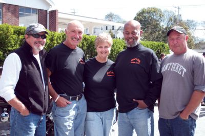 Bike Run 
Second annual Brad Barrows Memorial Athletic Scholarship Motorcycle Run took place on Saturday, September 17, 2011. Brad Barrows Memorial Athletic Fund committee members from left to right: Rory McFee, Dick Barrett, Jean Cole, Peter Collins and Barry Barrows. Photo by Felix Perez.
