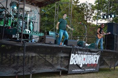 BonJourney
Hundreds packed the grounds at Silvershell Beach in Marion on Saturday, July 12 to see “BonJourney” perform at the Marion Police Brotherhood annual Summer Concert. Local young guitarist Aaron Norcross Jr. and Patrick Fitzsimmons of Vermont also performed. Photos by Jean Perry
