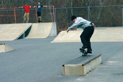 Skate Dream
Professional skateboarder Brandon Westgate lands on a platform at the Mattapoisett skate park on March 18, 2011. The warm spring weather brought several skaters out with their boards. Photo by Chris Martin.
