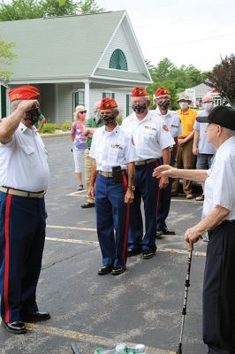 100th Birthday
Paul Brown, Mattapoisett resident and a World War II veteran, was celebrated on Friday, July 24 on his 100th birthday, by the Marine Corps League of New Bedford and a gathering of local supporters. Photos by Mick Colageo
