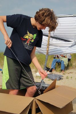 Cardboard Boats
SCOPE Week meant big fun at the beach in Mattapoisett for ORR Junior High seventh-graders who built their own boats and then raced them on June 5 in Mattapoisett. While half the students head off for Survival, the others enjoy a week of equally challenging tasks of the 40-year tradition of SCOPE that gives students a chance to learn while learning about themselves and each other. Photos by Jean Perry
