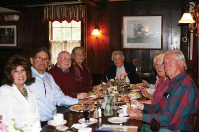 Center School Reunion
Members of the Mattapoisett Center School Class of 1945  including Eunice Randall Stolecki, George Randall, Natalie Sylvia Hemingway and Melvin Trott Jr.  convene for lunch with former English teacher Rheta Markey to reminisce about old times and participate in a tour of the school. Photos by Laura Pedulli. 

