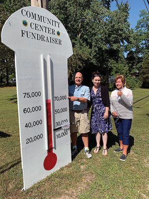 Fundraising
The fundraising progress thermometer is heating up as it nears the Council on Aging’s goal of $75,000! Funds raised will be used to build floor-to-ceiling walls for the COA/Recreation Department office space. Pictured here are Harry Norweb, president of the Marion Council on Aging Board; Karen Greggory, director of the Council on Aging; and Merry Conway, president of the Friends of the Council on Aging. It's not too late to help us reach our goal! Mail contributions to FMCOA, P.O. Box 937, Marion, MA, 02738
