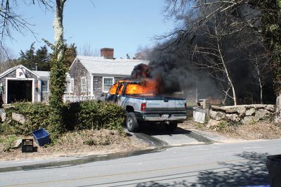 Two Fires in Mattapoisett
“The Mattapoisett Fire Department had a busy day on Thursday, April 4. While fighting a brush fire on Meadowbrook Lane. They received a call regarding a car fire on Acushnet Road. Both fires were attracted a lot  of attention but were extinguished quickly by the Department. Photo by Paul Lopes
