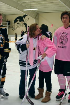 Pink in the Rink
Tabor Academy painted the rink pink on January 8, 2011, to promote awareness and raise money for cancer research. The event raised $6,760 in honor of cancer survivor Kim Grondin, who is the mother of hockey forward Kody Grondin. Photos by Laura Pedulli and Roberta Meads.
