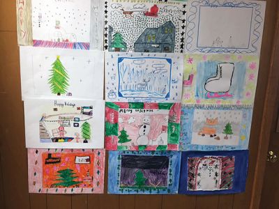 Christmas Posters 
Christmas posters created by RMS fifth graders hang on the walls of Town Hall, a tradition in Rochester year after year. The winner of the poster contest was Arianna Vinagre, who got to light the tree at the tree lighting ceremony. 
