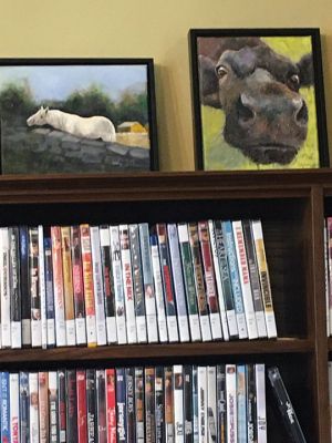 Jane Egan
On exhibit now through mid-August are the pastel works of Jane Egan in the Mattapoisett Library. Egan states that all her art is portraiture whether it’s boats, animals or people. Photos by Marilou Newell

