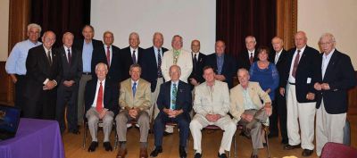 Mattapoisett LionS Club
Past Presidents of the Mattapoisett Lions Club along current members, family and friends gathered at the Music Hall in Marion to celebrate the Club’s 60th anniversary and to install the slate of new officers for the coming year. 
