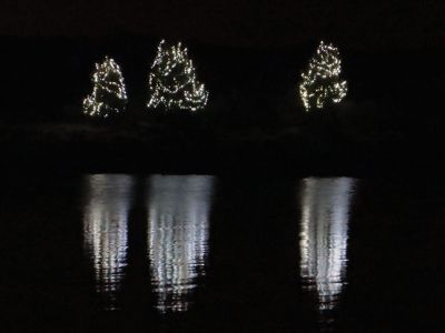 Little Island
Christmas lights glimmer on the water in the middle of Sippican Harbor for the first time. Jay Wurts, owner of Little Island, and his partner Catherine Lacause decorated the trees on the small half-acre island for Christmas, using a solar cell battery to power 1,000 LED lights. Photo submitted by Catherine Lacause
