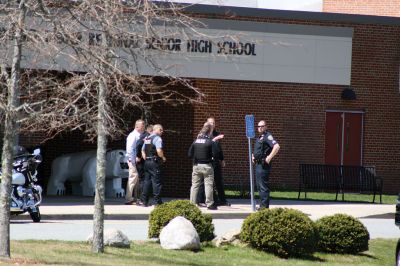 ORR Lockdown
ORR was in lockdown on Thursday, April 14, after the Mattapoisett Police Department received a call pertaining to a gunman at the school. According to Captain Anthony Days of the Mattapoisett Police, an out-of-state call center alerted them of an Internet chat about a person with a gun at the school. The threat, along with about 30 other similar threats to Massachusetts’ schools that day, turned out to be a hoax. Photos by Jean Perry
