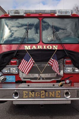 Marion Fire Department 
Sunday was a solemn day for the Tri-Town and its first responders as many gathered to honor Thomas Nye, 72, a 45-year veteran of the Marion Fire Department who died February 27 in the line of duty. Over 100 firefighters, police officers, and EMS personnel from the Tri-Town and beyond marched together down Route 6 in Mattapoisett on March 3 to pay their respects to their fallen comrade who suffered a cardiac arrest at home after assisting in a fire call the night before. Photos by Jean Perry
