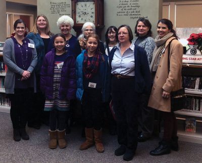 Mattapoisett Library Representatives
Mattapoisett Library Representatives Susan Pizzolato, Kay Smith, Rayna Caplan, Mary Magee, Amy Lignitz Harken, Jennifer Shepley, Robbin Smith, Jeanne McCullough, Ella and Sophia Gillen (students), as well as library advocates and state legislators, discussed issues affecting libraries at the fourth annual Southeastern Massachusetts Libraries Legislative Breakfast on Friday, January 29, at the Lakeville Public Library.
