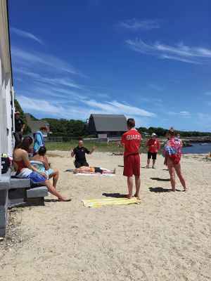 CPR Training
Mattapoisett’s EMS provided first aid and emergency training to the lifeguards in advance of the beaches officially opening for the season.
Photo by Marilou Newell  
