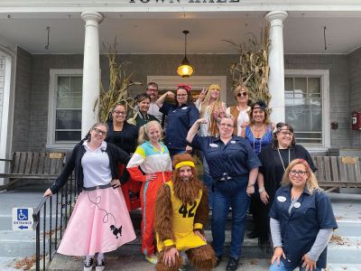 Mattapoisett Town Hall
Mattapoisett Town Hall employees enjoyed Halloween wearing inspired costumes. Photo courtesy of Kathleen Costello
