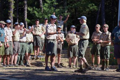 Mattapoisett Boy Scouts
The Mattapoisett Boy Scouts Troop #53 worked as staff for all four weeks this year at the Boy Scouts of America Camp Cachalot. The Troop #53 staff counted for about a fifth of the staff at the camp this summer, a unique event to have a large number of active kids of their age in one troop. Photos by Bodil Perkins
