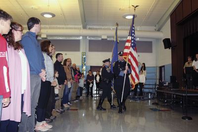 Mattapoisett Veterans Day
Mattapoisett honored its veterans on Monday, November 12, at Old Hammondtown School, with keynote speaker Col. Michael Mendenhall and with entertainment provided by the OHS Concert Band and Chorus, and Jillian Zucco and The Showstoppers. Photos by Jean Perry
