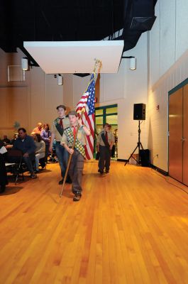 Marion Annual Town Meeting
The Marion Boy Scouts and Cub Scouts kicked off Town Meeting season by presenting the flag and leading the pledge of allegiance at this years Marion Annual Town Meeting.  Photo by Felix Perez
