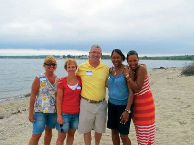 Camp Massasoit’s 50th
Camp Massasoit’s 50th Anniversary, that was held Saturday July 28th at the Mattapoisett YMCA.  About 150 people attended from near and far. Pictured here  (left to right)  Laurie Jones Gustafson, Jackie (Blanchette) Farese, Gary Blanchette, April (Britto) Elderkin and Cheryl Lammers
