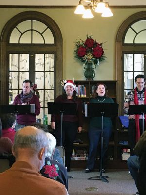 Seaglass Theater Company 
The Seaglass Theater Company entertained a standing-room-only crowd at the Mattapoisett Public Library on December 10. The concert featured many holiday favorites, including show tunes. Photo by Marilou Newell
