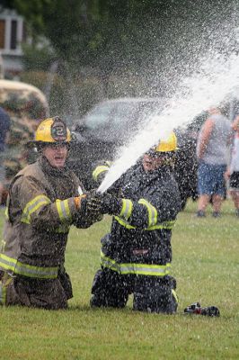 10th Annual Fairhaven Fire Muster
A team of five of Mattapoisett firefighters represented the department on Sunday, August 25, during the 10th Annual Fairhaven Fire Muster at Livesey Park in Fairhaven. The team took third place overall, first place in the dry hose competition, second in the wet hose competition, and second in the “mystery” event – axe throwing. Photos by Jean Perry
