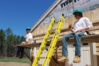 New Snack Shack
 Flynn Stevens (left) and Cameron Reedwisch are among the Old Colony Regional Vocational Technical High School and New Bedford Regional Vocational Technical High School students constructing the new Snack Shack at Gifford Field in Rochester. “All aspects, from the windows and the doors to the wiring and the plumbing and the design” have been handled by the students, according to Old Colony teacher Stu Norton.
