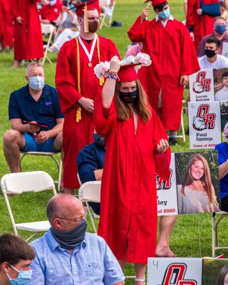 ORR Class of 2020
Old Rochester’s graduating class tosses their Graduation Caps in the air to celebrate graduating during the ceremony held on August 8, 2020. Photo by Ryan Feeney
