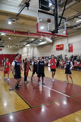 Old Rochester Regional Unified Basketball Team
The Old Rochester Regional Unified Basketball Team dominated Tri-Town Fire and Police to the delight of a packed ORR gymnasium on November 21. ORR seniors Traeh Carrington, John Butler and Jake Newton were recognized. Police chiefs Jason King (Mattapoisett), Robert Small (Rochester) and Richard Nighelli (Marion) presented $200 each from their respective departments to ORR’s Unified sports program, and nearly $2,700 was raised in ticket, T-shirt and concession sales. Photos by Mick Colageo
