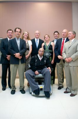ORR Legends
Nine Old Rochester Regional athletic legends were inducted into the ORR Hall of Fame in the first annual ceremony on June 11, 2011. Back row, from left to right: Chris Riley, Frank Oliva, Andrea Porter, Peter Trow, Kate O'Shaughnessy, Scott Dragos, Donald Dorr, Wayne Caswell. Front row, center: Maurice, "Mudgie" Tavares. Photo by Felix Perez. June 16, 2011 edition

