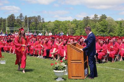 Class of 2022
Old Rochester Regional High School graduates toss their caps high into the air at the conclusion of Saturday's graduation exercises on the Mattapoisett campus. A beautiful Saturday afternoon greeted families, friends and supporters of the Class of 2022, which was led in the procession by Valedictorian Amaya McLeod, Class President Mackenzie Marie Wilson, Class Vice President John Joseph Kassabian and Class Treasurer Eddie Gonet. Photo by Mick Colageo
