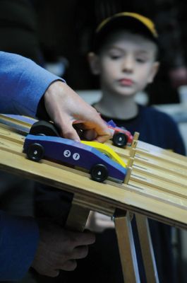 Pinewood Derby Time
Marion Cub Scout Troop #32 had its annual Pinewood Derby on February 8 at the Marion Congregational Church. Scouts assembled and designed their wooden racecars hoping to come in first place or win a prize for most original car or coolest car. Photos by Felix Perez
