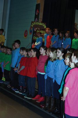 RMS C.A.R.E.S.
The fourth-graders at Rochester Memorial School put on a presentation on Thursday, January 26, called RMS C.A.R.E.S. Each fourth grade class represented a word comprising the C.A.R.E.S. acronym: Cooperation, Assertiveness, Responsibility, Empathy, and Self-Control. The positive message was well received by the crowd, and the young students in the front rows definitely showed their enjoyment throughout the show. Photos by Jean Perry
