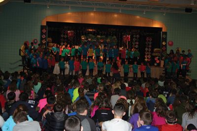 RMS C.A.R.E.S.
The fourth-graders at Rochester Memorial School put on a presentation on Thursday, January 26, called RMS C.A.R.E.S. Each fourth grade class represented a word comprising the C.A.R.E.S. acronym: Cooperation, Assertiveness, Responsibility, Empathy, and Self-Control. The positive message was well received by the crowd, and the young students in the front rows definitely showed their enjoyment throughout the show. Photos by Jean Perry
