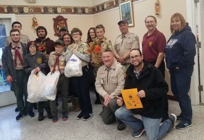 Rochester Troop 31
Rochester Troop 31 helped members of the Rochester Lions Club pack Thanksgiving meals for Tri-Town seniors and families in need this holiday season on November 24. Every Thanksgiving, local families in need count on the Rochester Lions to provide them with a turkey dinner with all the fixings. For anyone who needs assistance or to recommend a family or senior to be added to the list, please contact the Rochester Lions Club. Photo by Ilana Mackin
