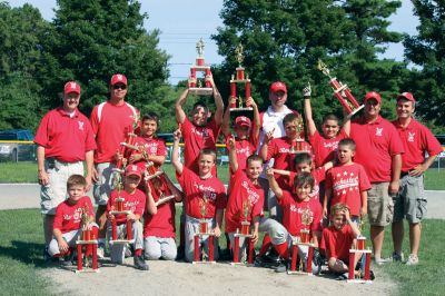 Baseball Champs
Rochesters 10u All-Star team shows off their championship trophies after their 3-2 victory over Marion at the 10u Baseball All-Star Tournament at Gifford Park on July 31, 2010.
