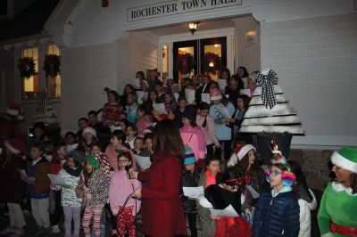 Rochester Christmas Tree
The town enjoyed a beautiful Monday evening and a large turnout, as children gathered on the steps of Town Hall to sing carols, and Santa Claus arrived with a Fire Department escort to hand out candy canes. Photos by Mick Colageo

