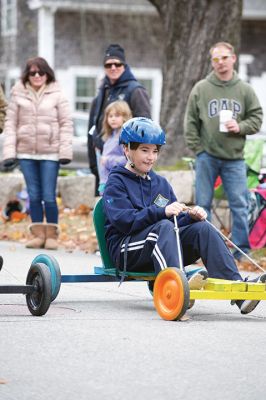 Soapbox Derby 
The Marion Cub Scouts Pack 32 Biennial Soapbox Derby rolled through Holmes Street in Marion on November 14, along with the annual food drive in partnership with the Marion Police and the First Congregational Church of Marion. Over 500 pounds of food were 
