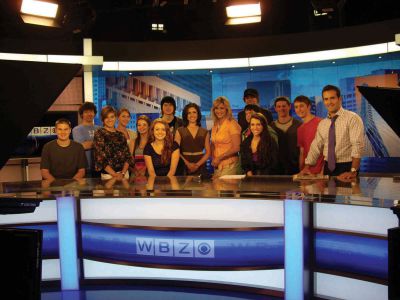 Studio Visit
Television students at ORRHS had a chance to tour one of the biggest news stations in Boston this week as they made their way to WBZ studios to observe a live television newscast.  Photo courtesy of Debbie Stinson.

