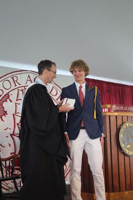 Tabor Academy Graduation
2024-25 Co-Heads of School Elizabeth Livaditis and Garrett Salit addressed their 2025 classmates, as Tabor Academy held its commencement ceremony on May 30 on the Seawolves’ Marion campus. Keynote speaker and 2001 Tabor alumni Caitlin McCormick Murray was introduced by Class of ’25 graduate Elizabeth Feeney of Marion. Attendees also heard from Board of Trustees Chair Regina Shakin and Head of School Tony Jaccaci. The Madrigal Singers performed the Alma Mater, and the Academy Brass Quintet provided music thr
