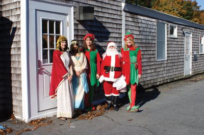 Christmas in October
In full Halloween spirit, Mattapoisett Town Hall employees Brenda Herbert, Sarah Piehler, Catherine Barrows, Suzanne Szyndlar and Wendy Angelo donned Christmas and Egyptian-themed costumes to work on Friday, October 29. Photo by Laura Pedulli.
