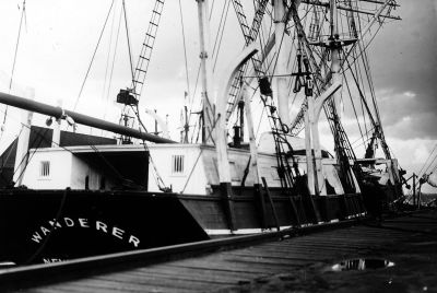 The  Wanderer
A treasure trove of photos depicting the Wanderer, the final ship to be built in Mattapoisetts Shipyard Park, was purchased by Brad and Priscilla Hathaway, who donated the photos to the Mattapoisett Historical Society in September, 2009. 

