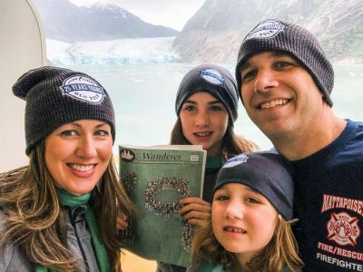  Endicott Arm Fjord & Dawes Glacier
The Boucher family recently traveled to Alaska and posed for this photo in the Endicott Arm Fjord & Dawes Glacier. From left to right: Kristen Boucher, Mila Boucher, Aja Boucher, and Darren Boucher of Mattapoisett.

