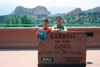 Garden of the Gods
The Aguiar family of Mattapoisett recently took a trip out west to Colorado and stopped in Colorado Springs on July 10th at the Garden of the Gods.  Chaz Aguiar age 7 and Felicia Aguiar age 9 are in the photo.
