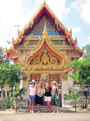 Koh Samui, Thailand
The Wanderer travels to a Buddhist temple on the island of Koh Samui, Thailand, with four Marion friends. From left to right they are: Maura Stewart, Susannah Davis, Linda Schuessler , and Veronique Bale. April 4, 2013 edition
