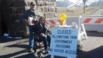 Yellowstone National Park
 Shaun & Mary Ellen Murphy tried to visit Yellowstone National Park during the government shutdown but only made it as far as the front gate!
