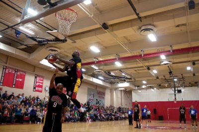 Harlem Wizards
On Monday, November 5, 2012, ORR gym hosted a charity basketball game between the Harlem Wizards and Wareham Warriors.  The Warriors were made up of Wareham students and staff, as well as ORR basketball coach Steve Carvalho and ORRJHS principal Kevin Brogioli. Photo by Eric Tripoli. November 8, 2012 edition
