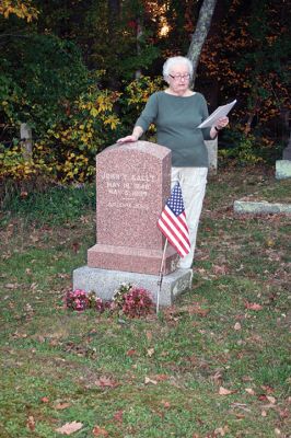 Woodside Cemetery
Barbara Bailey, local historian and member of the Rochester Historical Society, shared family stories and documented information about her ancestor William Gallt who succumbed to diphtheria at the age of 5 in 1878 and is buried in the Woodside Cemetery. Photo by Marilou Newell
