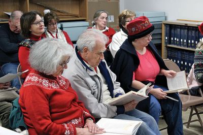 A Christmas Carol
A group of Charles Dickens enthusiasts ranging from casual to serious gathered to participate in a reading of “A Christmas Carol” Saturday morning at the Plumb Corner Library. Pictured here Stan Moszczenski  reads an excerpt. Photo by Nick Walecka  
